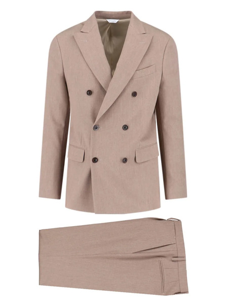  Boglioli Detailed Double-breasted Suit - Neutrals 