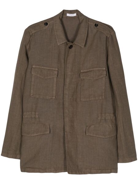  Boglioli Linen Chambray Shirt Jacket - Brown 