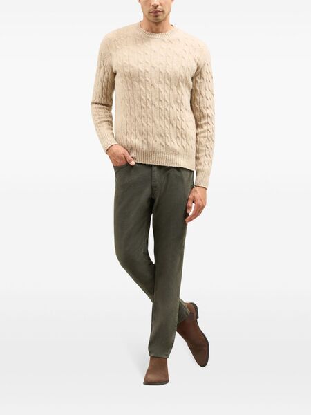  Boglioli Logo-patch Straight-leg Trousers - Green 