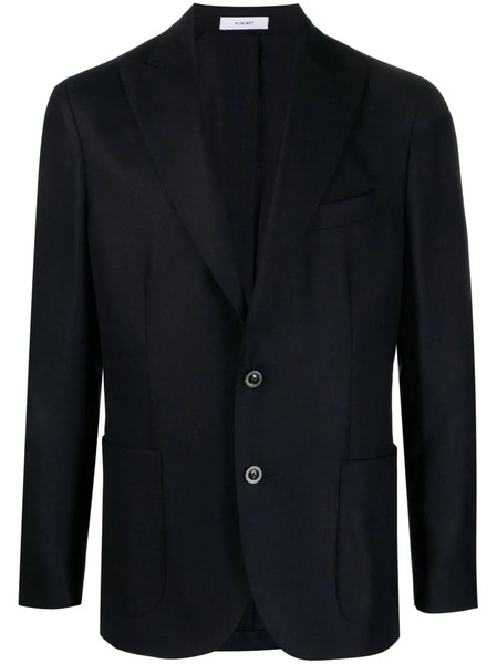  Boglioli Single-breasted Wool Blazer - Blue 
