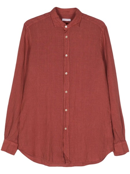  Boglioli Slub-texture Linen Shirt - Red 