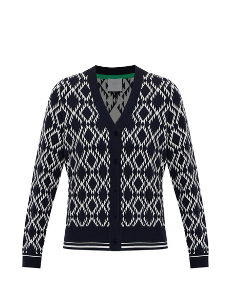  Bogner Amber Diamond-pattern Cardigan - Blue 