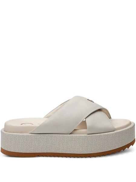  Bogner Crossover Platform Heeled Sandals - Neutrals 