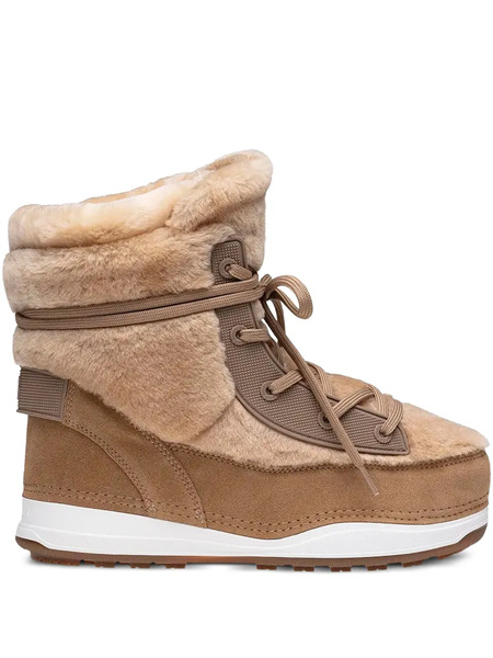  Bogner Fur Lace-up Snow Boots - Brown 