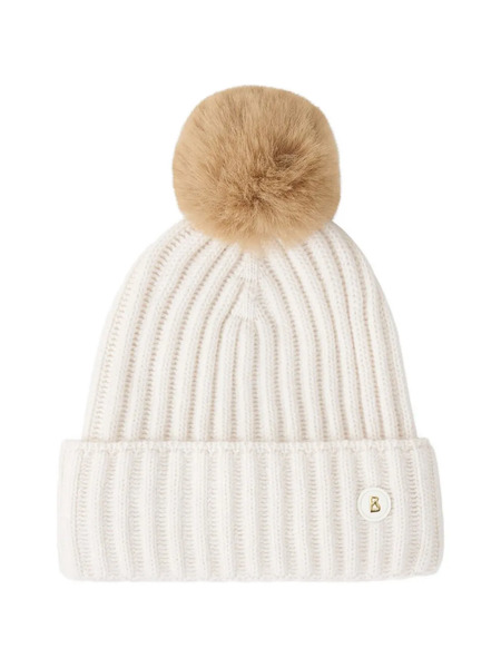  Bogner Ranya Ribbed Pompom Beanie Hat - Neutrals 