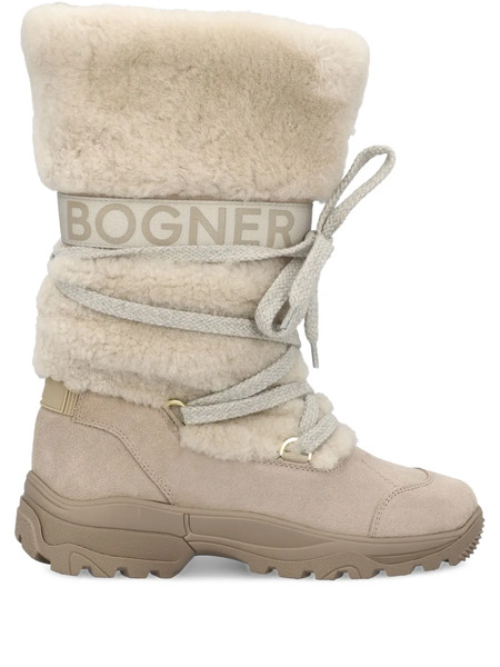  Bogner Shearling Lace-up Boots - Neutrals 