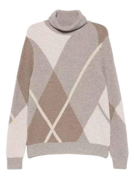  Bompard Argyle Diamond-pattern Sweater - Neutrals 