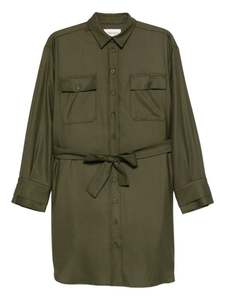  Bompard Button-front Belted Shirt Mini Dress - Green 