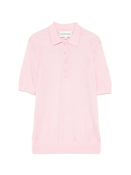  Bompard Buttoned Knitted Polo Top - Pink 