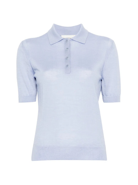  Bompard Buttoned Short-sleeve Polo Top - Blue 