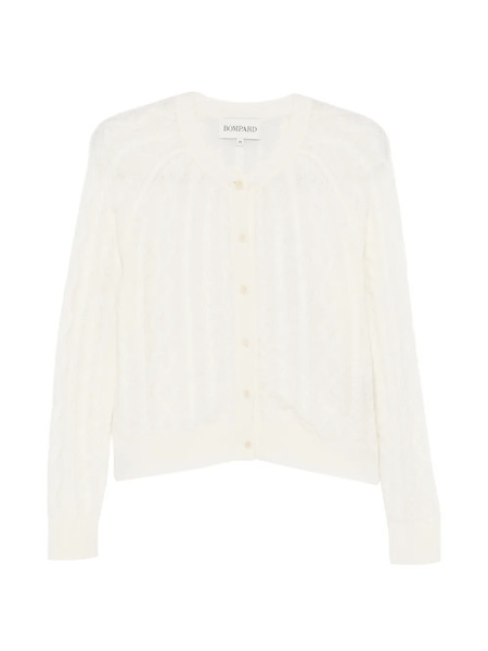  Bompard Cable-knit Button Cardigan - White 