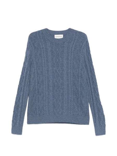  Bompard Cable-knit Crew-neck Sweater - Blue 