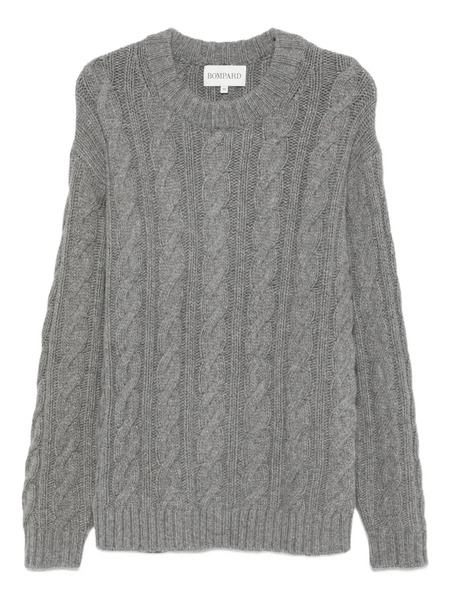  Bompard Cable-knit Crew-neck Sweater - Grey 