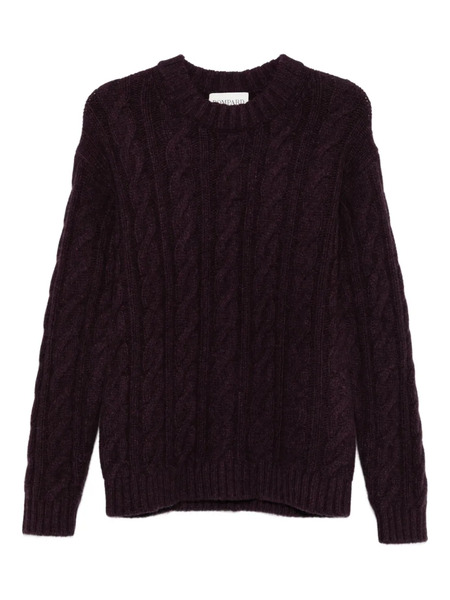  Bompard Cable-knit Round-neck Sweater - Purple 