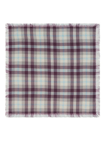  Bompard Checked Fringed Scarf - Purple 