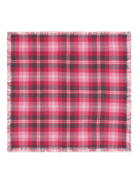  Bompard Checked Fringed Scarf - Red 