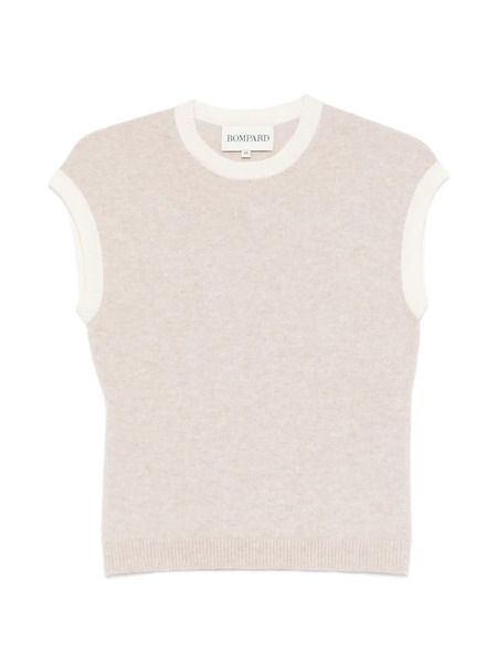  Bompard Contrasting-trim Short-sleeve Vest - Neutrals 