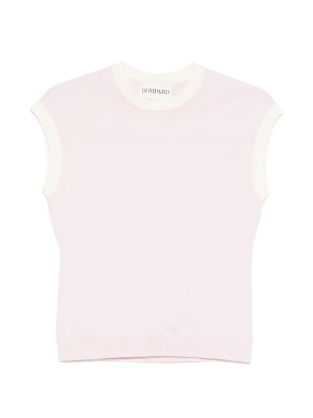  Bompard Contrasting-trim Short-sleeve Vest - Pink 