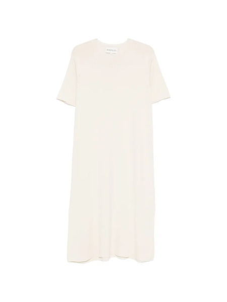  Bompard Crew-neck Short-sleeves Midi Dress - Neutrals 