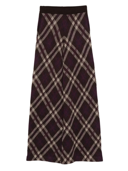  Bompard Elasticated Tartan Palazzo Pants - Purple 