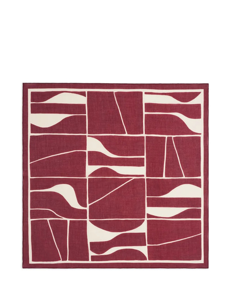  Bompard Geometric-print Mini Square Scarf - Red 