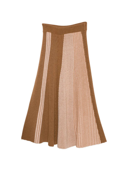  Bompard Patchwork Ribbed Skirt - Brown 