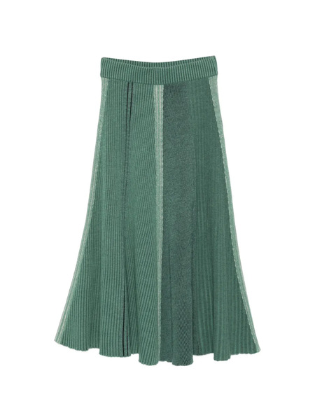  Bompard Patchwork Ribbed Skirt - Green 