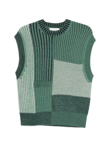  Bompard Patchwork Sleeveless Vest - Green 