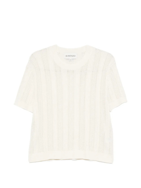  Bompard Pointelle Round-neck Knitted Sweater - White 