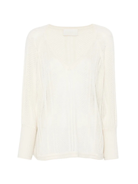  Bompard Pointelle V-neck Sneakers - Neutrals 