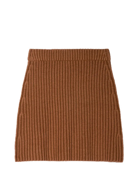  Bompard Ribbed Mini Skirt - Brown 