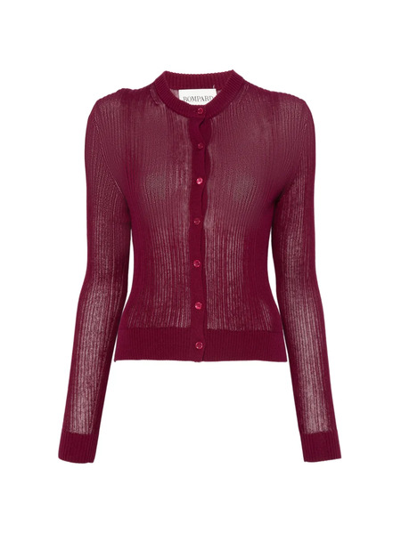  Bompard Ribbed Sheer Cardigan - Red 