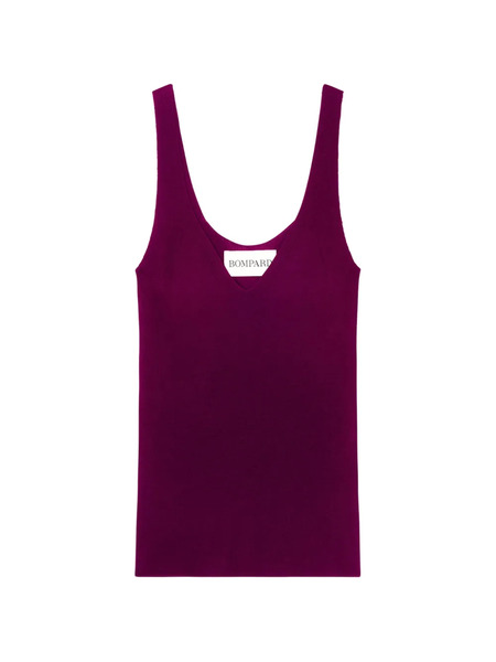  Bompard Ribbed V-neck Tank Top - Purple 