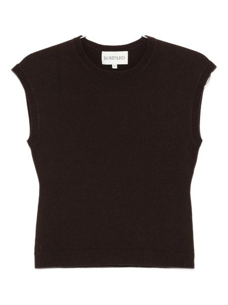  Bompard Round-neck Ribbed Vest - Brown 