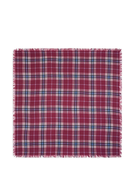  Bompard Tartan Fringed Scarf - Red 
