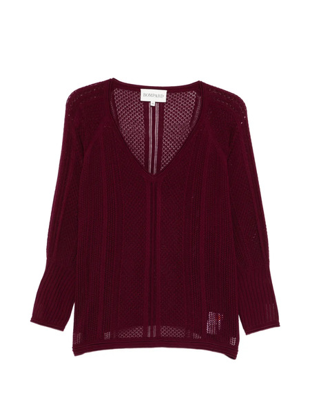  Bompard V-neck Long-sleeve Sweater - Red 