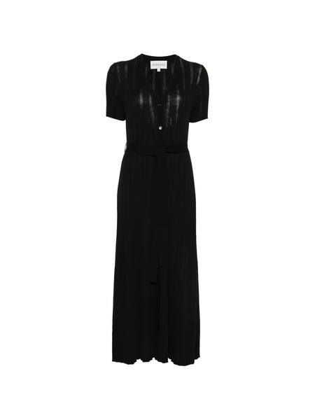  Bompard V-neck Ribbed Midi Dress - Black 
