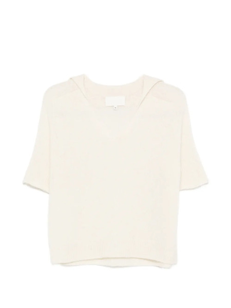  Bompard V-neck Short-sleeve Sweater - Neutrals 
