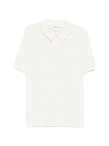  Bompard Waffle-knit Buttoned Polo Shirt - White 