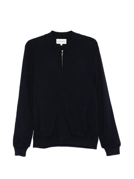  Bompard Waffle-knit Zipped Cardigan - Blue 