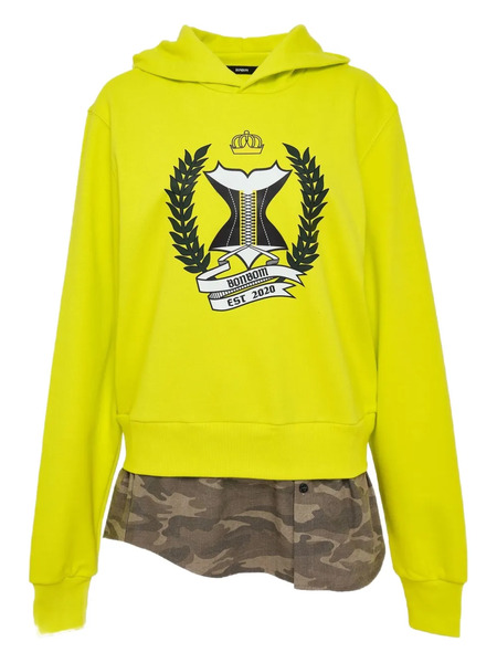  Bonbom Layered-effect Hoodie - Yellow 