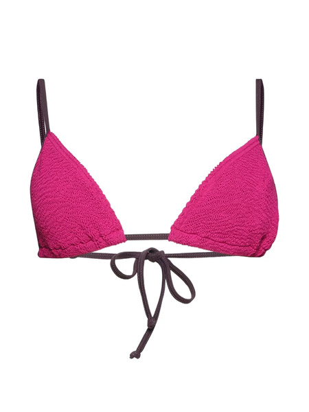 Bond-eye Contrast-trim Triangle Bikini Top - Pink 
