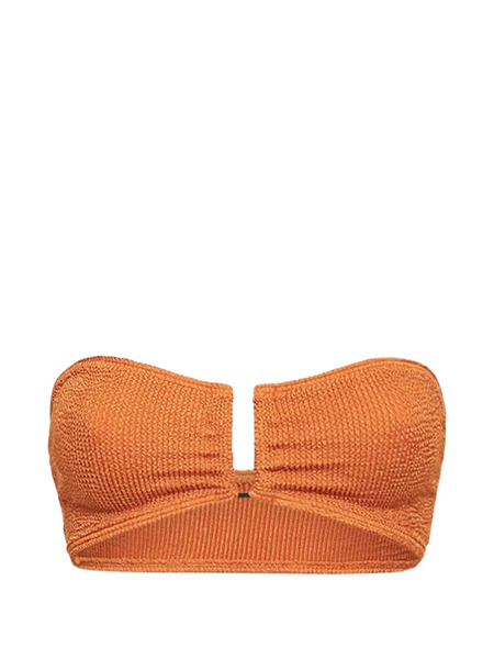  Bond-eye Cut-out Bikini Top - Orange 