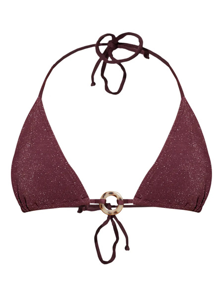  Bond-eye Ring Triangle-shape Bikini Top - Purple 