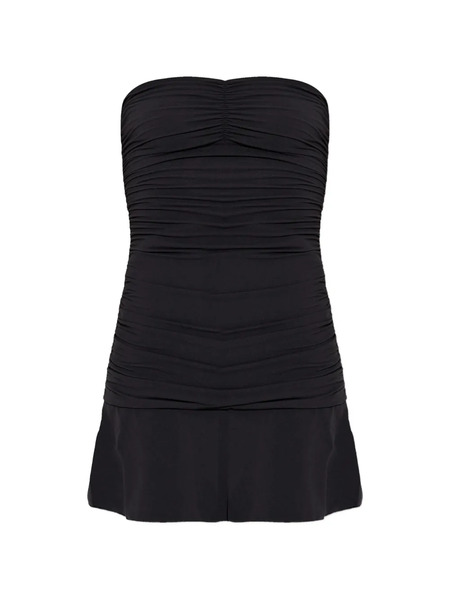  Bond-eye Ruched Bare Dress - Black 
