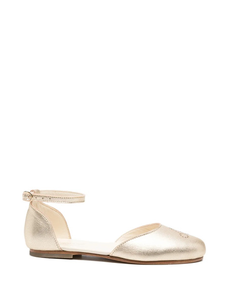  Bonpoint Ankle-strap Embellished Ballerinas - Gold 