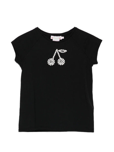  Bonpoint Asmae Cherry-embroidery T-shirt - Black 