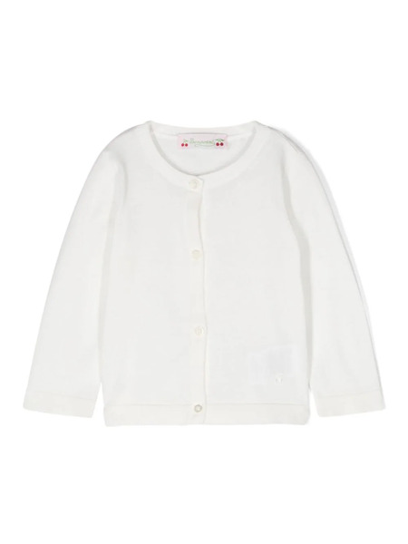  Bonpoint Button-up Cotton Cardigan - White 