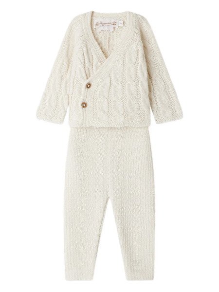  Bonpoint Cable-knit Cardigan-trousers Set - White 