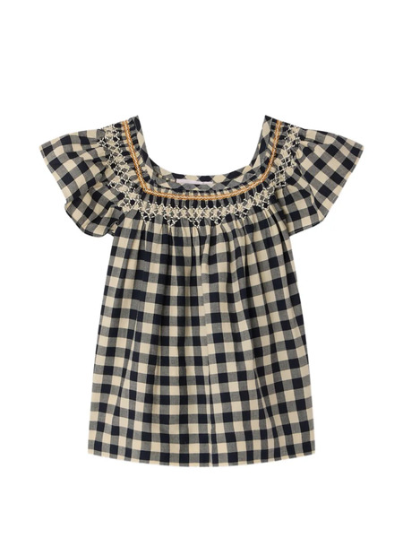  Bonpoint Carlie Checked Blouse - Grey 